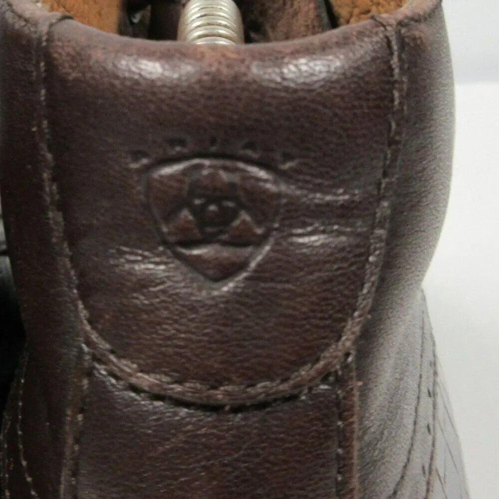 ARIAT‎ Croc Embossed Brown Leather Ankle Boots Womens Sz 8.5 Shoes 17425 Bootie